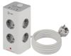 Сетевой фильтр ЭРА TWR-8es-1,5m-4USB-W башня с защитой заземлением с выключателем 8 розеток+4xUSBA+C 1,5м 16А белый Б0069071