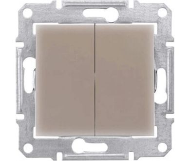 Переключатель двухклавишный Schneider Electric Sedna 10A 250V SDN0600168