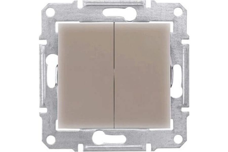 Переключатель двухклавишный Schneider Electric Sedna 10A 250V SDN0600168