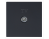 Розетка TV Φ9.5mm оконечная с накладкой, цвет Черный матовый (soft touch) Jasmart FD6001PBM