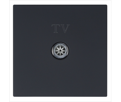 Розетка TV Φ9.5mm оконечная с накладкой, цвет Черный матовый (soft touch) Jasmart FD6001PBM