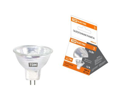 Лампа галогенная TDM Electric GU5.3 35W 3000K прозрачная SQ0341-0006