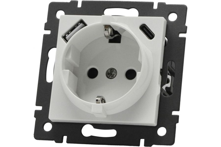 Механизм розетки с быстрой USB зарядкой Arlight SCT-MUAC-PL-WH-V (250V, 16A) 049822
