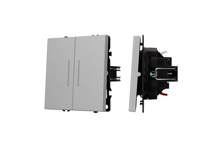 Механизм выключателя двухклавишный непроходной Arlight LED SWT-NOBE-MK02-SFPL-L-IS (230V, 10A) 059418