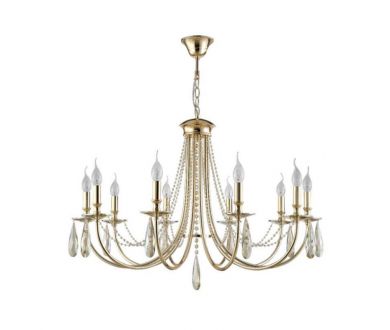 Подвесная люстра Crystal Lux Victoria SP10 Gold/Amber