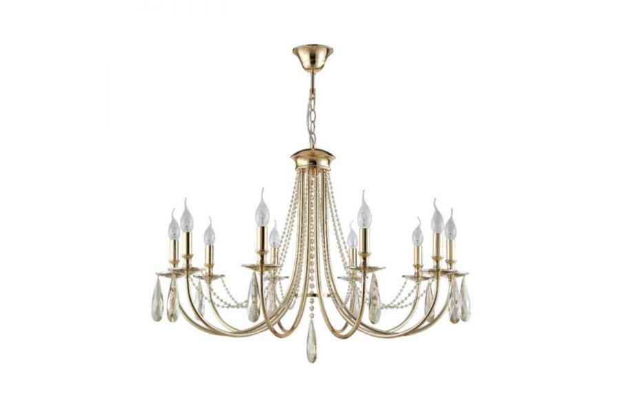 Подвесная люстра Crystal Lux Victoria SP10 Gold/Amber