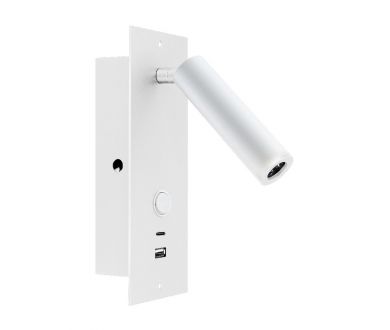 Спот Arlight SP-BED-CHARGE-BUILT-S80x230-3W Warm3000 (WH, 20 deg, 230V, USB-A, USB-C) 046881