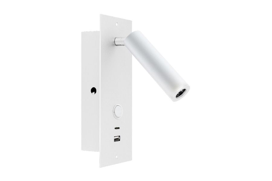 Спот Arlight SP-BED-CHARGE-BUILT-S80x230-3W Warm3000 (WH, 20 deg, 230V, USB-A, USB-C) 046881