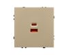 USB Розетка тип A+C софт-тач золотой песок Arlight SCT-MUAC-SFPL-FC-GD (65W, QC3) 054318(1)