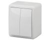 Выключатель двухклавишный ЭРА Эксперт 10AX 250V IP54 11-1404-01 Б0020675
