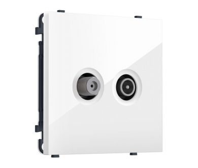 Комплект механизма розетки TV оконечной + SAT SIGMA Белый глянец 5-862MHz 3.5dB/950-2150MHz 3.8dB QUANT PRO Ambrella Volt MS113310 (SP1133, PR217)