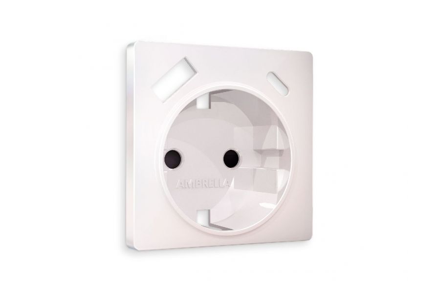 Лицевая панель для розетки с/з со шторками 2USB A+C Ambrella Volt Alfa AP2100