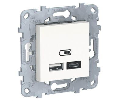 Розетка компьютерная USBx2 Schneider Electric Unica New тип А+С NU501818