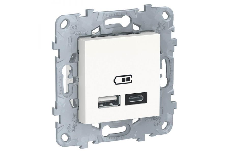 Розетка компьютерная USBx2 Schneider Electric Unica New тип А+С NU501818
