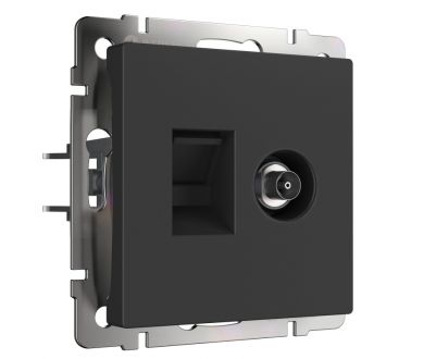 Розетка Werkel TV/RJ-45 6 кат черный матовый W1181308 4690389174483