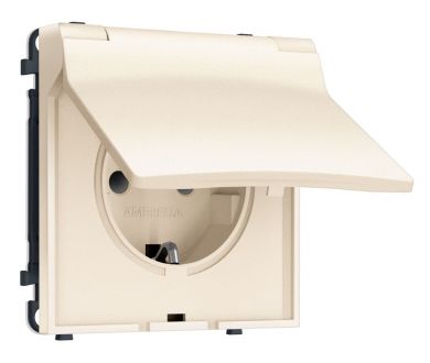 Комплект механизма электрической розетки SIGMA Жемчужно-кремовый 50Hz 2P+E с/з с/ш и крышкой IP44 16A-250V QUANT PRO Ambrella Volt MS248010 (SP2480, PR141)