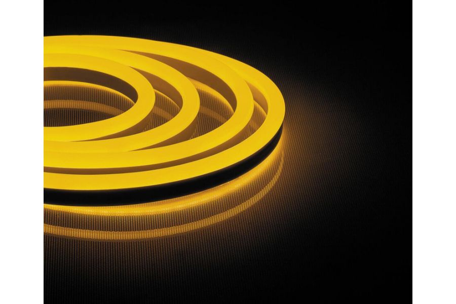 Светодиодная неоновая влагозащищенная лента Feron 12W/m 144LED/m 2835SMD желтый 50M LS721 32715