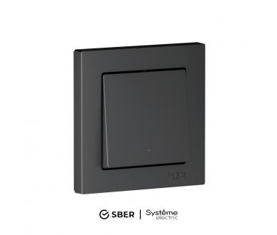 Выключатель 1-кл с подсв., Zigbee, сх.1, L+N, 10А SBER Systeme Electric AtlasDesign Smart Карбон ATN001013Z