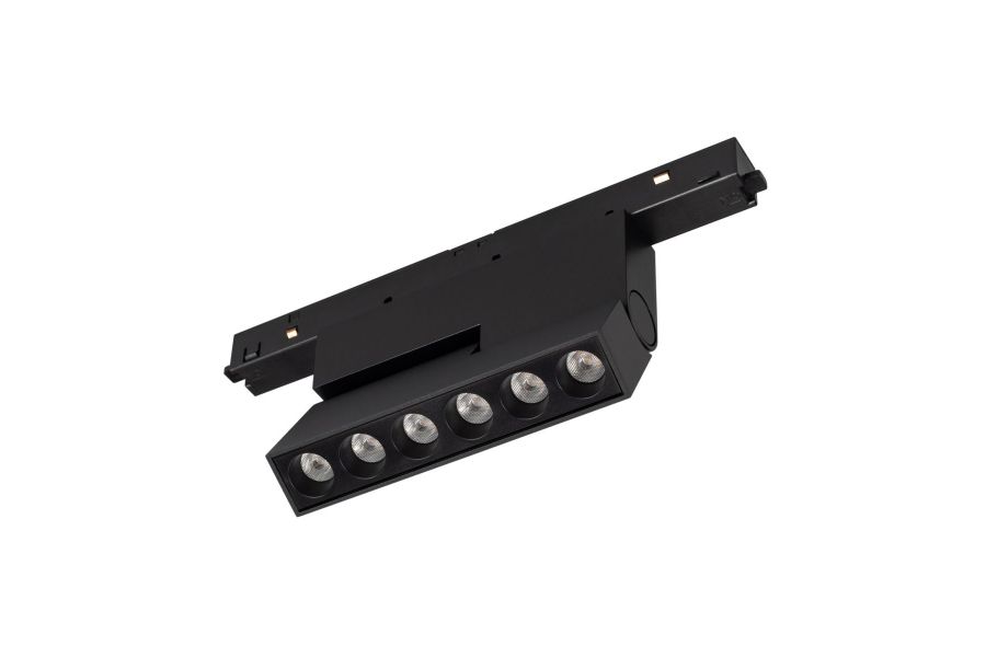 Трековый магнитный светильник Arlight MAG-ORIENT-DOTS-FOLD-S195-6W Warm3000 (Черный, 30 deg, 48V) (IP20 Металл) 042013(1)