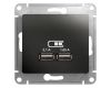 Розетка USB 5В/2,1А, 2х5В/1,05А Systeme Electric Glossa Антрацит GSL000733