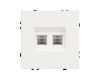 Розетка компьютерная двойная софт-тач белый кварц Arlight SCT-MPC2-SFPL-WH (2хRJ-45, CAT6) 054312(1)