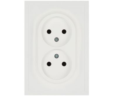 Розетка Эра Galaxy 15-2107-08 без заземления двойная 2X2P 16А-250В IP20 белый матовый Б0071704