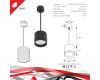 Подвесной светильник Reluce 53007-0.9-001LD GX53 WT