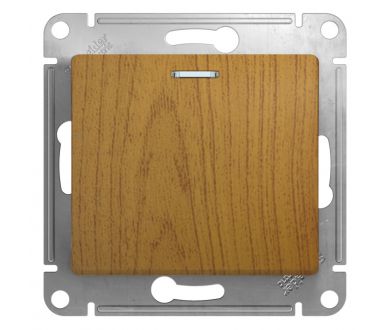Выключатель 1-клавишный с подсветкой, сх.1а, 10АХ Systeme Electric Glossa Дерево Дуб GSL000513