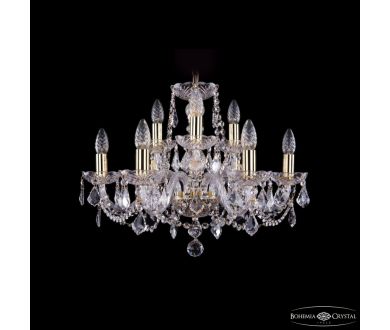 Подвесная люстра Bohemia Ivele Crystal 1402/6+3/195 G Leafs