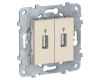 Розетка компьютерная USBx2 Schneider Electric Unica New NU542744