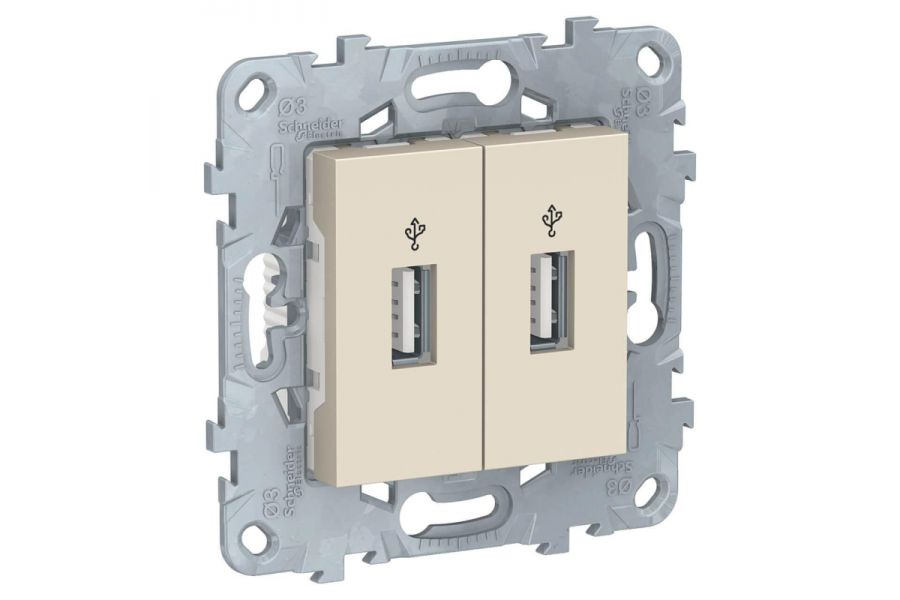 Розетка компьютерная USBx2 Schneider Electric Unica New NU542744