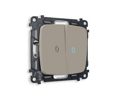 Комплект механизма 2-кл выключателя с подсветкой Ambrella Volt Omega MO364020