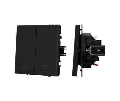 Выключатель управления шторами 2 кл софт-тач черный оникс Arlight SWT-MKR2-SFPL-BK (250V, 10A) 054273(1)