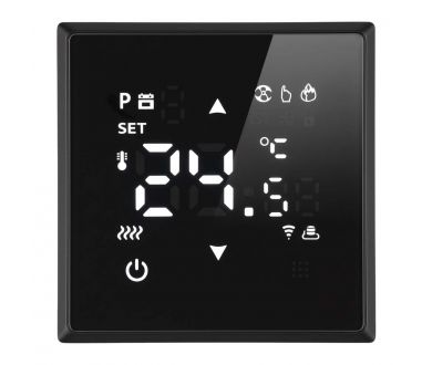 Терморегулятор Wi-Fi (механизм) Stekker Эмили RSW00-5119-05 250В 3500Вт черный уголь, soft touch 50377