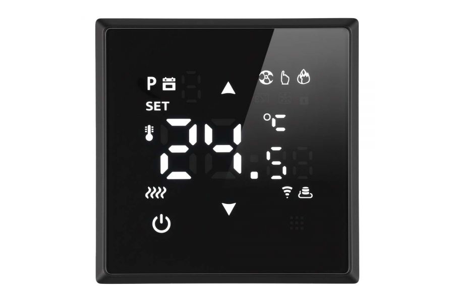 Терморегулятор Wi-Fi (механизм) Stekker Эмили RSW00-5119-05 250В 3500Вт черный уголь, soft touch 50377
