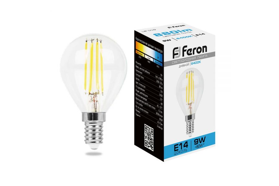 Лампа светодиодная Feron LB-509 Шарик E14 9W 6400K 38223