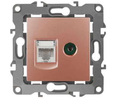 Розетка комбинированная RJ45+TV Эра 12-3110-14 Б0027449