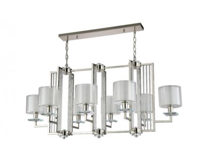 Подвесная люстра Crystal Lux Nicolas NICOLAS SP8 L1000 NICKEL/WHITE
