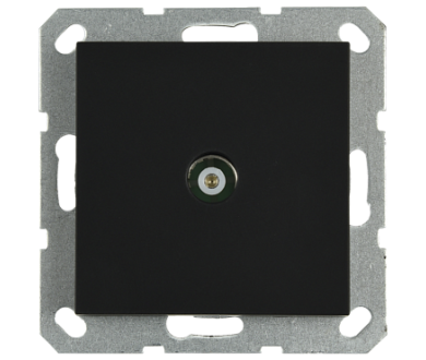 Розетка TV Jasmart проходная с накладкой черный матовый (soft touch) G6002PB
