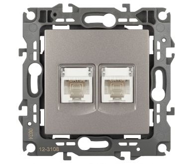 Розетка компьютерная двойная RJ45 Эра 12-3108-16 Б0065665