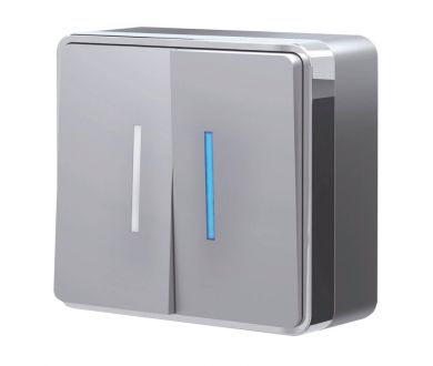Выключатель двухклавишный с подсветкой Werkel Gallant серебряный W5020106 4690389167119