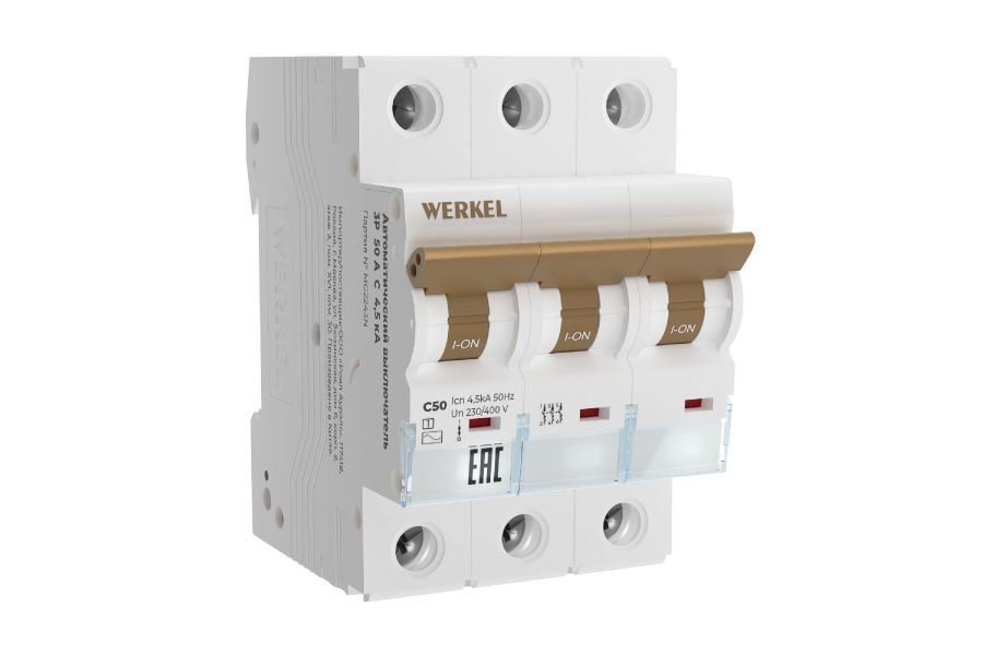 Автоматический выключатель 3P 50 A C 4,5 кА Werkel W903P504 4690389193002 a062531