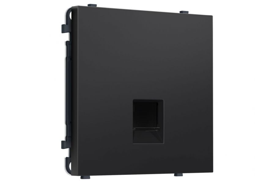 Комплект механизма компьютерной розетки SIGMA Черный матовый RJ-45 Ambrella Volt MS812010 (SP8120, PR188)