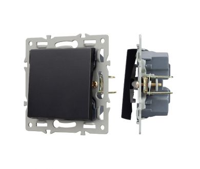 Механизм выключателя одноклавишный перекрестный  Arlight SWT-MKX1-PL-BK (250V, 16A) 043719