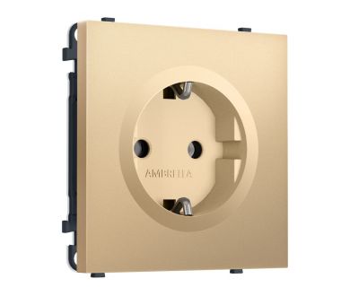 Комплект механизма электрической розетки SIGMA Золото Мягкое касание 50Hz 2P+E с/з 16A-250V QUANT PRO Ambrella Volt MS886010 (SP8860, PR141)