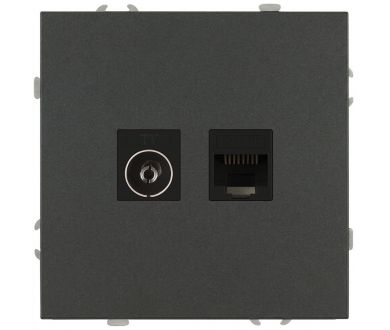 Розетка Эра Galaxy 15-3110-06 комбинированная RJ45+TV IP20 графит Б0070786