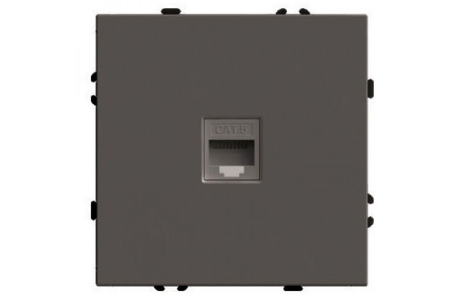Розетка компьютерная 1-местная RJ-45 (механизм) Stekker Эмили RST00-5117-09 антрацит soft touch 49925