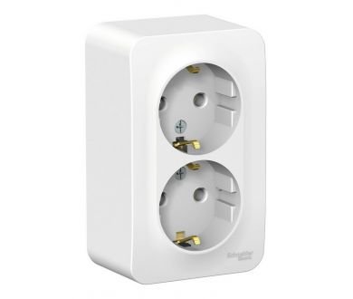 Розетка 2-ая с/з без шторок 16А, 250В, изолир. Пластина Systeme Electric Blanca наруж Бел BLNRA010211