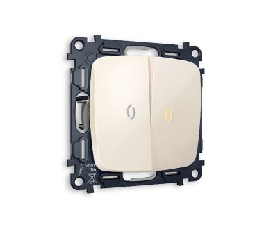 Комплект механизма 2-кл проходного выключателя с подсветкой Ambrella Volt Omega MO304030