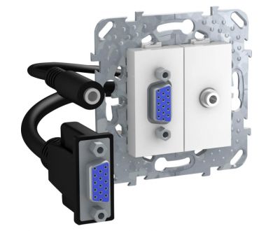 Розетка компьютерная VGA+Minijack Schneider Electric Unica MGU5.932.18ZD